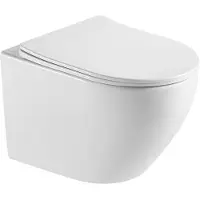 Wiesbaden Wandcloset nibiru rimless met toiletzitting softclose en quickrelease mat wit