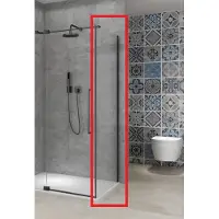 Van Rijn Vaste wand products st08 70x200 cm 8 mm helder glas met muurprofiel mat zwart tbv hoekcabine