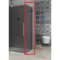 Van Rijn Vaste wand products st08 90x200 cm 8 mm rookglas met muurprofiel rvs tbv hoekcabine
