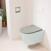 Mondiaz LAVIE hangend toilet single fire rimless diepspoel Greey, Toiletzitting met quick-release & softclose Smoke