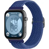 Strap-it Gevlochten bandje met klemsluiting - geschikt voor Huawei Watch Fit 3 / Watch Fit 4 / Watch Fit 4 Pro / Watch Fit 5 / Watch Fit 5 Pro (blauw)