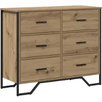 vidaXL Ladekast 6-Lade Artisan Eiken 91 x 35,5 x 74,5 cm