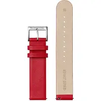 Mondaine BM20205 Horlogeband - Stationsklok - Leer - Rood - 20 mm breed - 19 cm lang