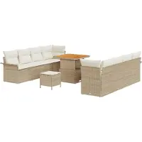vidaXL Tuinbank Set Beige en Crème