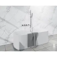 FortiFura Nebbio Badcombinatie-set - thermostaatkraan - glijstang - met geïntegreerde - wandaansluitbocht - metalen doucheslang - staaf handdouche - uitloop - hoogglans chroom