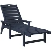 vidaXL Ligstoel Marineblauw HDPE