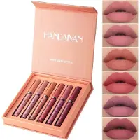 HANDAIYAN Set van 6 x Matte Lip Gloss Nude | Lipgloss Matte Set | Waterproof | Nude Kleuren
