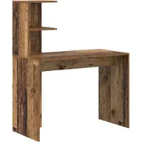 vidaXL Bureau Oud Hout 102 x 50 x 124 cm Bewerkt hout