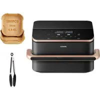 Cosori Twinfry Dubbele Airfryer XXL - met 100 stuks bakpapier - Heteluchtfriteuse 10 liter - Twee kookvakken of 1 MegaZone - 6 Programma's - Boven- en Onderwarmte - Dual Zone Technologie