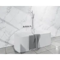 FortiFura Nebbio Badcombinatie-set - thermostaatkraan - glijstang geïntegreerde wandaansluitbocht - gladde doucheslang - staaf handdouche - uitloop - geborsteld RVS