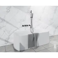 FortiFura Nebbio Badcombinatie-set - thermostaatkraan - inbouwdeel - glijstang - gladde doucheslang - staaf handdouche - uitbreiding inbouwdeel - uitloop - mat zwart SW1183065 SW1111528 SW706210