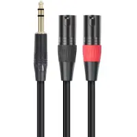 Dolphix 2x XLR (m) - 1x 6,35mm Jack stereo (m) kabel | verguld | 1 meter