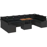 vidaXL Tuinbank Set 11 st Zwart en Bruin