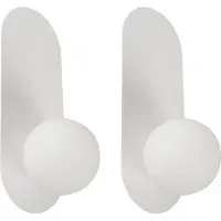 Beliani LEISI - Wandlampen set van 2 - Wit - Opaalglas