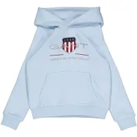 Gant Kids Unisex Archive Shield Raglan Hoodie Calming Blue Maat: 98/104 | Sportkleding Outlet | kids | Blauw