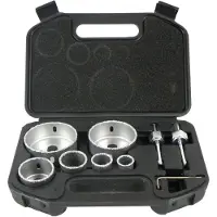 GEKO Gatenzaagset - 6-delig - Carbide Coating - 22-73mm - Inclusief Koffer