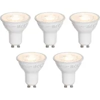 LUEDD Set van 5 GU10 50mm LED lampen helder 7.5W 800 lm 3000K