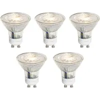 LUEDD Set van 5 GU10 50mm 3-Staps Dimbaar in Kelvin LED Lampen Helder 4.9W 450 lm 2000-2700K