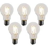 LUEDD Set van 5 E27 dimbare LED lampen A60 helder 4.5W 500 lm 2700K