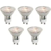 LUEDD Set van 5 GU10 50mm LED Lampen Helder 4,5W 360 lm 2700K