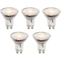 LUEDD Set van 5 GU10 50mm dimbare LED lampen helder 4.9W 430 lm 2700K