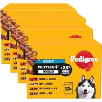 Pedigree Adult Maaltijdzakjes - Proteïne+ Selectie in gelei - Hondenvoer - 48 x 85g