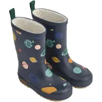 Liewood Regenlaarzen donkerblauw / geel / groen / wit
