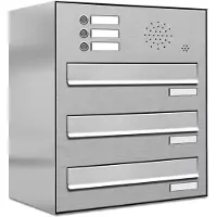 Brulo Brievenbus 3 klein_Brievenbus met intercompaneel _3_adressen__RVS