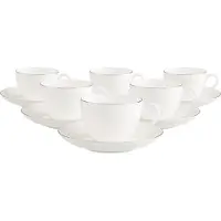 Villeroy & Boch Kaffeetassen mit Untertassen Anmut Platinum No.1 150 ml Set van 6