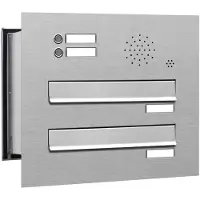 Brulo Inbouw met intercom 2 adressen_Brievenbus met intercompaneel inbouw_2_adressen__RVS