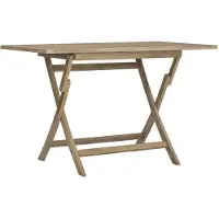 vidaXL Tuintafel inklapbaar 120x70x75 cm massief teakhout grijs