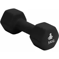 Fitpaddy DB1X5BK, Halter met vast gewicht, Zwart, Metaal, Neopreen, 5 kg, 100 mm