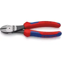 Knipex Kracht-Zijsnijtang | 180 mm Lengte | Meer-Componentengrepen | Zwart Geatramenteerd - 74 02 180 SB