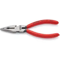Knipex Spitse kombitang | Kunststof bekleed | Zwart geatramenteerd | Lengte 145 mm | Zelfbedieningskaart/blister - 08 21 145 SB