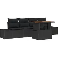 vidaXL Tuinbank Set 5 st Zwart en Bruin