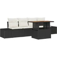 vidaXL Tuinbank Set 5 st Zwart en Crème