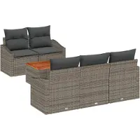 vidaXL Tuinbankenset 6 st Grijs poly rattan