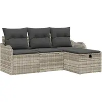vidaXL Tuinbank Set 4 st Poly rattan