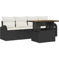 vidaXL Tuinbank Set 5 st Zwart en crème