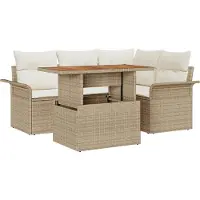vidaXL Tuinbank Set 5 st beige en crèmekleurig