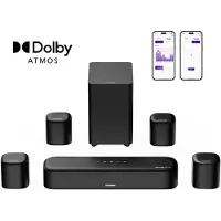 Ultimea 7.1 Soundbar met Dolby Atmos – Inclusief Subwoofer en 4 Surround Speakers – Home Cinema Systeem voor TV - Zwart