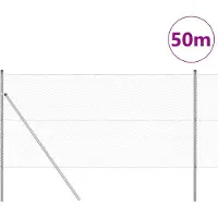 vidaXL zeshoekig gaashek met grondbevestiging 50 x 1,4 m Zilverkleurig