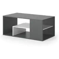 Vicco Edgar Salontafel – 110 x 59 cm Antraciet/wit