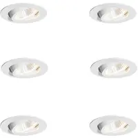 QAZQA Set van 6 inbouwspots wit 6,8cm incl. LED 545 lm dimbaar IP65 - Gaius