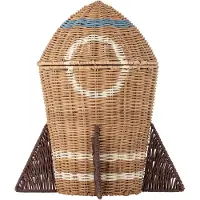 Bloomingville Space rattan mand met deksel 31x35 cm Natuur