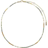 Pilgrim Ketting 'Alison' geel / goud / smaragd / parelwit