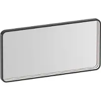 Brauer Sapphire Spiegel 80x40cm Rechthoekig Afgerond - Directe LED Verlichting - Geborsteld Gunmetal - Aluminium, Glas - Rechthoekig - Spiegels, Badkamerspiegels - 8720724515759