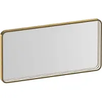Brauer Sapphire Spiegel 80x40cm Rechthoekig Afgerond - Directe LED Verlichting - Geborsteld Goud PVD - Aluminium, Glas - Rechthoekig - Spiegels, Badkamerspiegels - 8720724515735