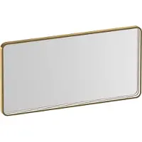 Brauer Sapphire Spiegel 100x50cm Rechthoekig Afgerond - Directe LED Verlichting - Geborsteld Goud PVD - Aluminium, Glas - Rechthoekig - Spiegels, Badkamerspiegels - 8720724515612
