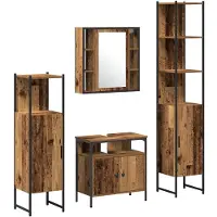 vidaXL Badkamermeubel Set 4 st Oud Hout 33 x 33 x 185,5 cm